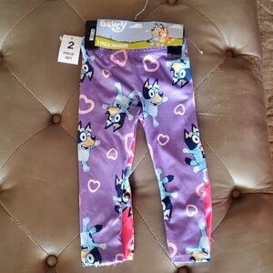 BLUEY- Baby Girls 2 Pack Joggers Set Size 2T
